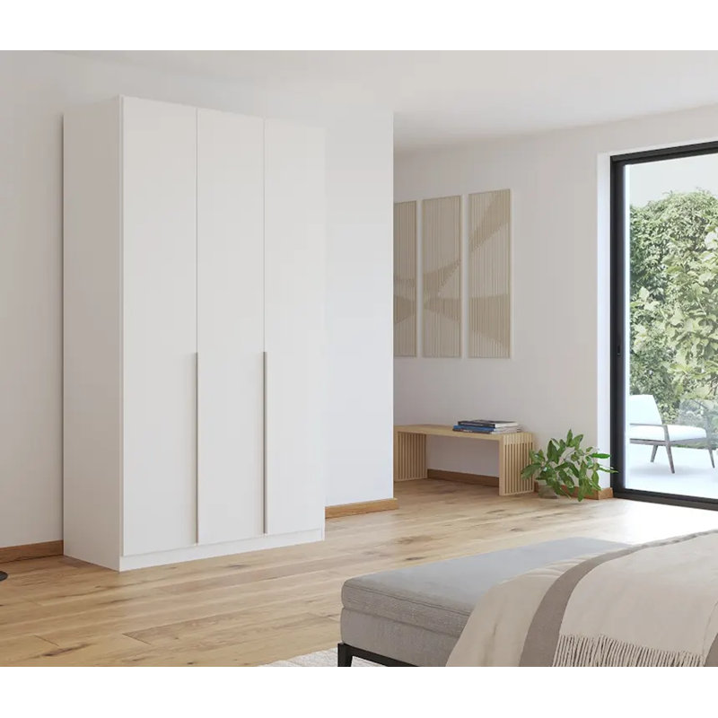 Alabama 2 Door Wardrobe, Alpine White, 229 cm H x 136 cm W x 54 cm D, Basic