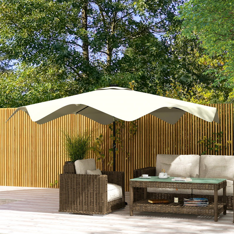 Britnee 292cm Lighted Tilt Market Parasol, Cream