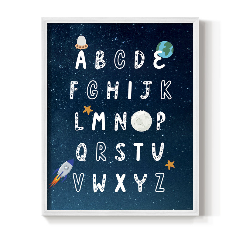 «Space Exploration», reproduction d'art encadrée - bois massif, H 21 po x l 17 po, Blanc