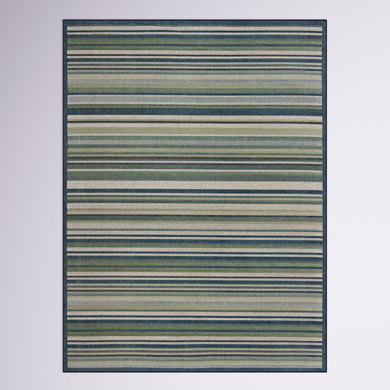 Tavon Striped Indoor / Outdoor Rug, Rectangle 7'10" x 10'