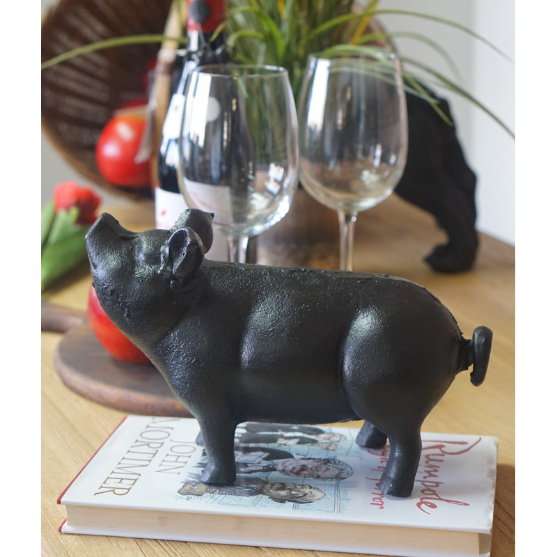 Cochon en fonte Bordovice, H 8 po x l 13 po x P 6 po, Bronze