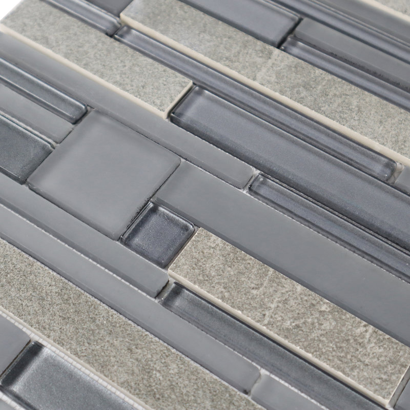 Golz 12" x 12" Versailles Mosaic Tile, Dark Gray