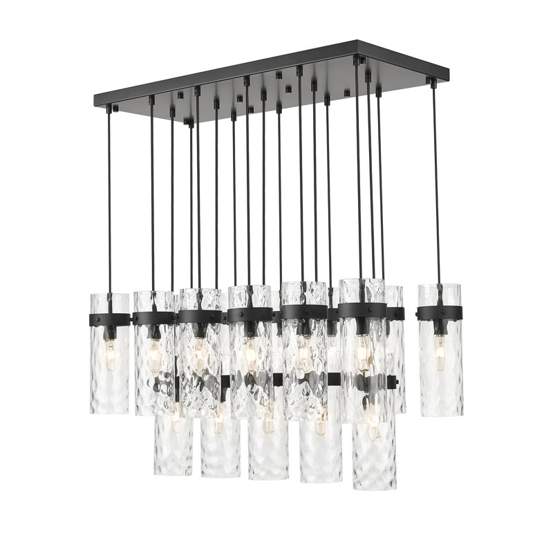 Lustre linéaire à 17 lumières Lansford, Noir mat