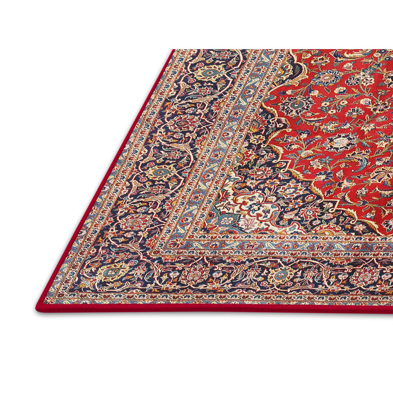 Tapis décoratif rouge de style oriental Halimah, Rectangle 3 pi x 5 pi
