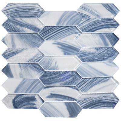Gadeaux 1.5" x 5" Glass Picket Kitchen Backsplash, Bathroom, Shower, Pool, Wall and Floor Mosaic Tile