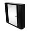 Armoire de salle de bain murale avec miroir, 2 tablettes intérieures, décor américain, au-dessus de la toilette, fermeture magnétique, cadre en acier, miroir à une porte à assemblage rapide pour rangement, conception rustique, meuble-lavabo, eau