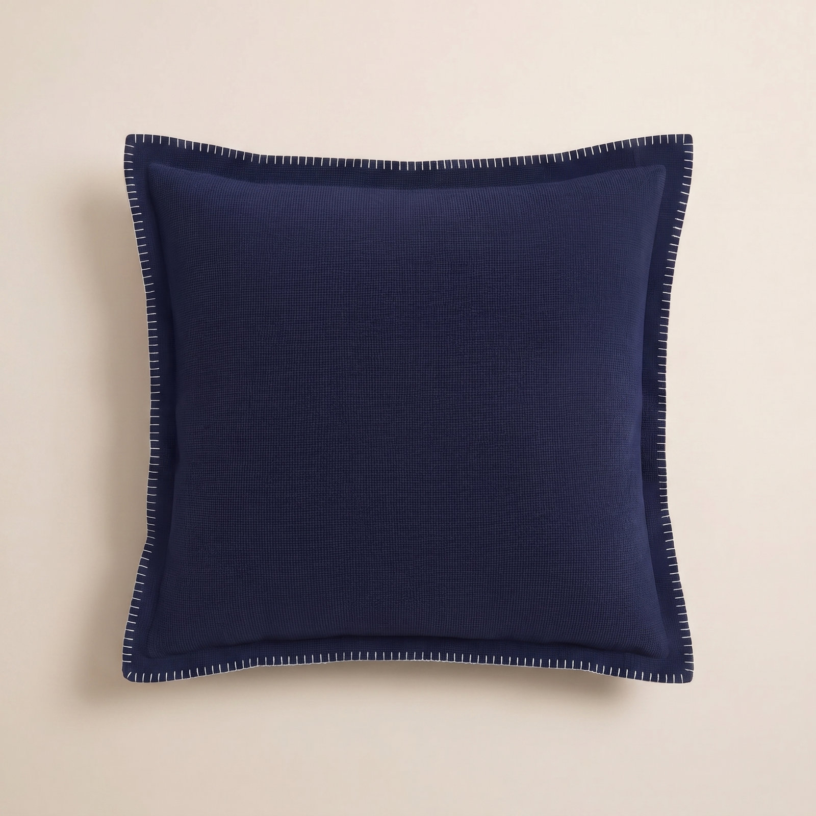 Ivara 20" x 20" Cotton Throw Pillow, Navy Blue