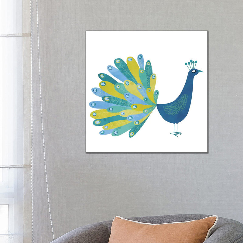 « Peacock » par Nic squirrell-impression, Toile tendue, H 26 po x l 26 po x P 1,5 po, Pas de tapis