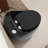 1.28 Glossy Black Egg Shape Single Flush Toilet, Seamless One - Piece, Quick Release Seat, 24.83 In Height, 117 Lb Package Weight Porcelain With Easy To Clean Design, 26.4 Depth, 27.6 Height-121633603