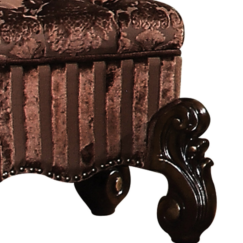 Tabouret de coiffeuse de chambre à coucher sans accoudoirs en chêne cerisier avec structure stable et capitonnage sophistiqué