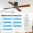 48 In Solid Wood Blades Dc Flush Mount Ceiling Fan With Remote, Black and Walnut-1723234442-1723234446