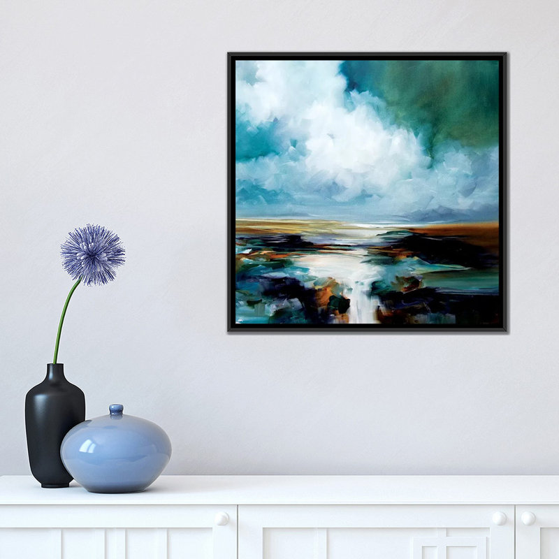 " Celtic " by J.A Art, 18" H x 18" W x 1.5" D, Black Framed Canvas, No Mat