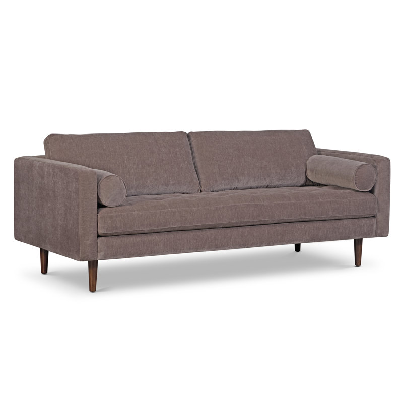 Canapé en velours Napa, Brun saule, H 34 po x l 88,5 po x P 38 po