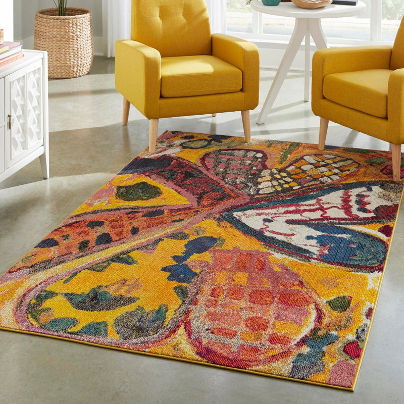 Ansela Washable Abstract Indoor Rug, Rectangle 9' x 12'
