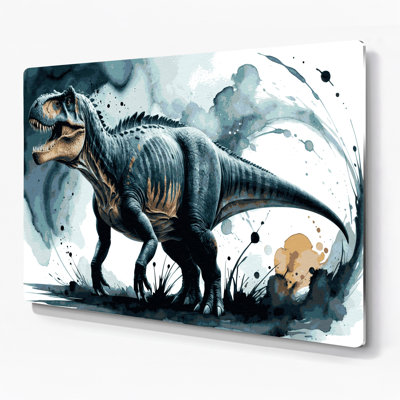 «Dinosaur Titanosaurus», art mural en métal bleu