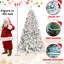 Arbre de Noël de 8 pi au look floqué, 700 lumières Ul, 54 pin naturel, feuillage, 1754 pointes, conception à charnières, support en métal stable pour atmosphère muni de branches enneigées, structure, base