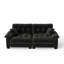 Canapé en chenille plissé 3 places avec support à ressorts durable et coussins en mousse épaisse et dense-980767814