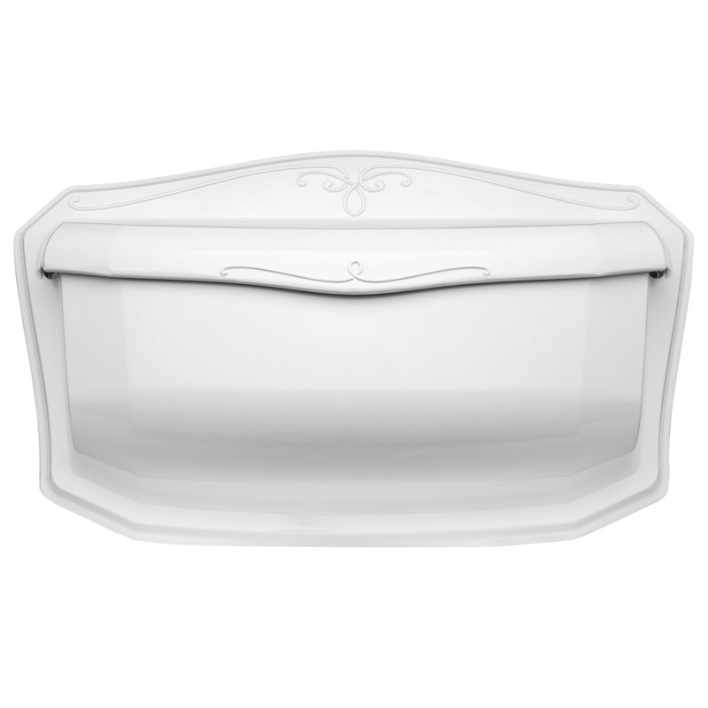 Villa White Aluminum Wall Mounted Mailbox with Decorative Design