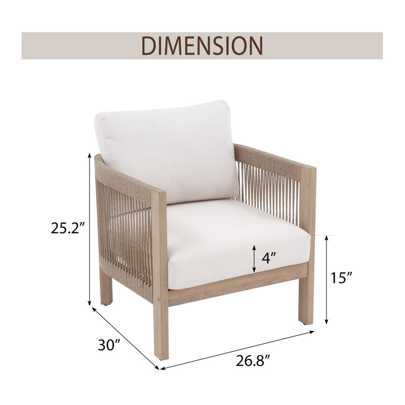 Chaise d'extérieur 2 pièces en bois massif
