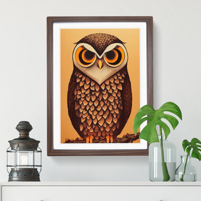 The Hypnotic Owl 1 Piece Single Picture Frame Wall Art