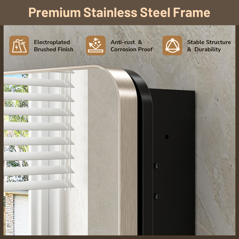 Gervon Rectangle Recessed Medicine Cabinet with Adjustable Shelves, 32" H x 24" W x 5" D, Nickel