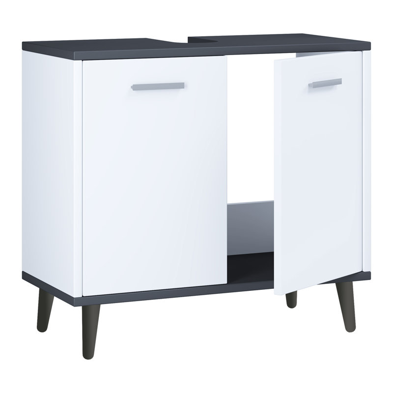 Bernhard 59cm W x 56cm H x 28cm D, Black / White