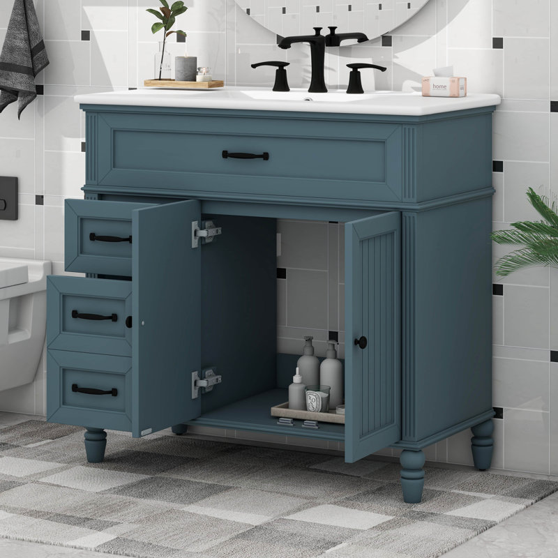 36" Bathroom Vanity With Sink, Drawers
