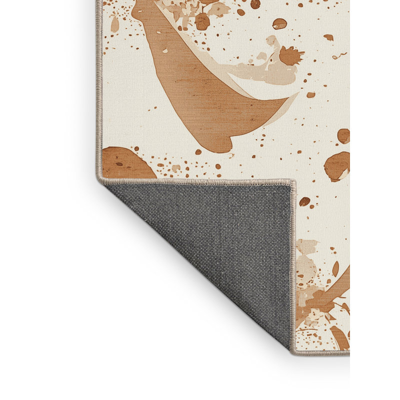 Tapis beige moelleux moelleux et éclectique abstrait, 8 x 12