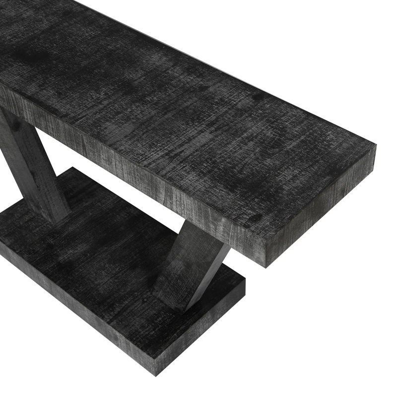 Console d'entrée en bois Vintage Shabby, Noir antique