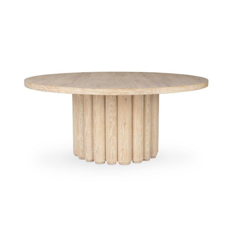 Tiber Round Dining Table, White Wash