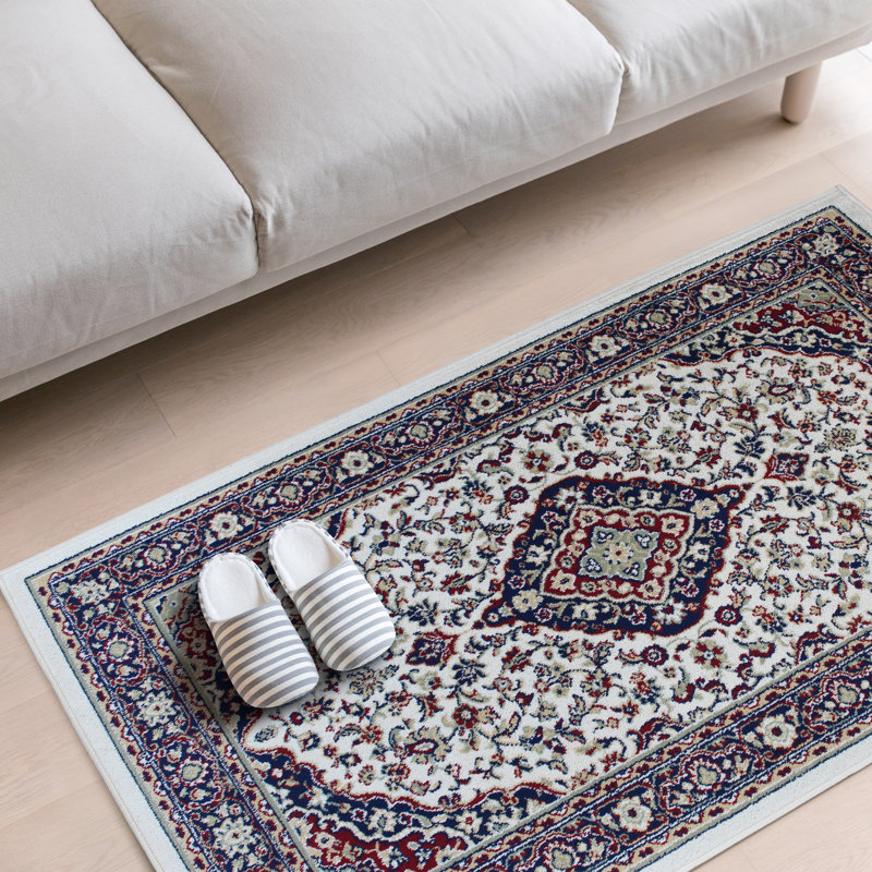 Tapis beige / bleu marine Antony