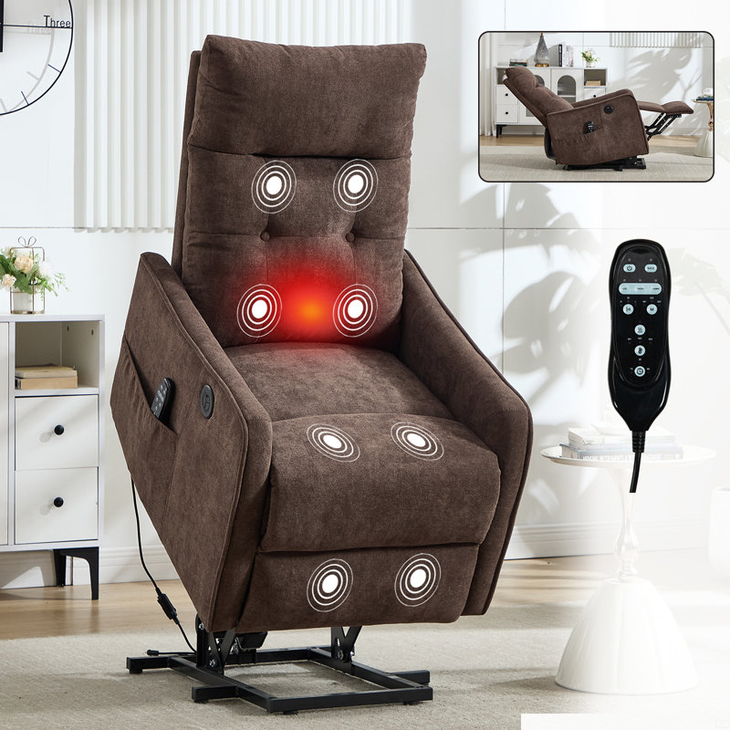 Fauteuil inclinable électrique Chenille, Brun