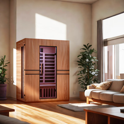 Sauna infrarouge FAR à faible intensité EMF pour 3 personnes en bois Okoumé et pruche de Hongyuan