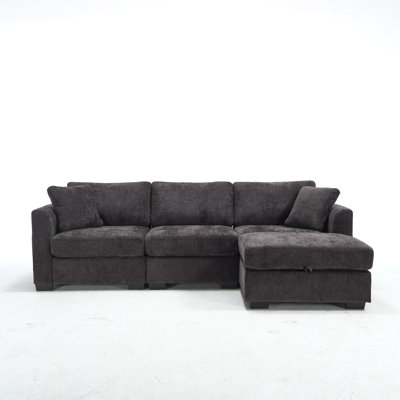 Multifunctional Storage Sofa with Double-Sided USB & Hidden Ottoman Storage
