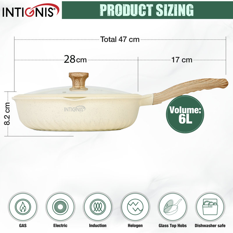 Aluminum Non-Stick Frying Pan, White