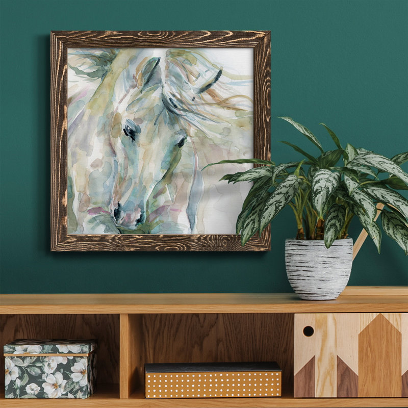Soft Bay II - peinture sur toile encadrée, Cadre noyer, H 34,5 po x l 34,5 po x P 1 po