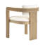 Lyddia 23.50"Wide Modern Neoclassical Upholstered Dining Arm Chair with Fluted Wood Frame-135068429-135068432