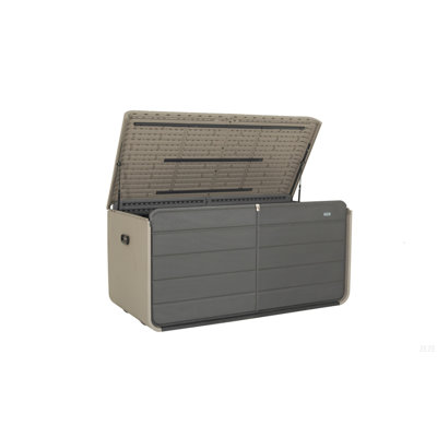 260 Gallon Plastic Deck Box, Large Patio Storage Box With Lock, Wheels & Waterproof Lid For Outdoor Cushions, Garden And Pool Supplies