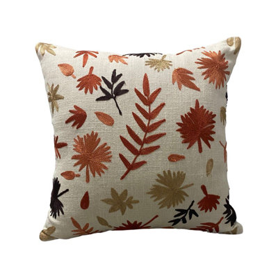 Noori Rug Vermont Beige Embroidered Throw Pillow