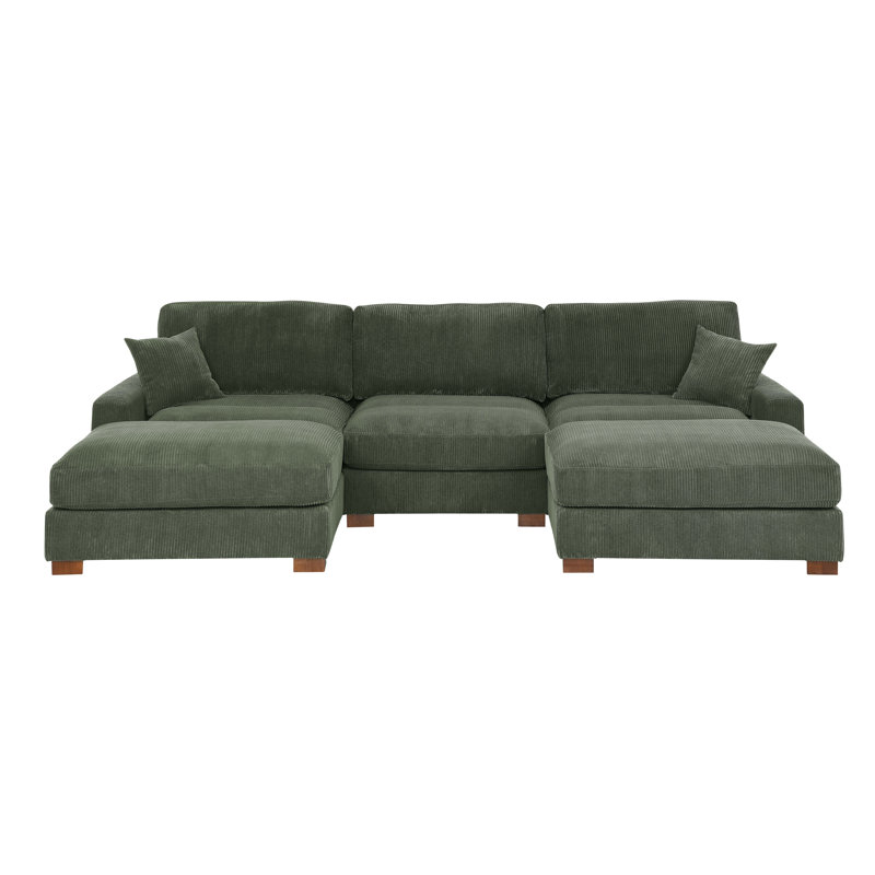 Canapé-lit modulaire 6 pièces, H 34 po x l 122 po x P 67,5 po, Vert