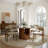 Modern Dining Room Sets, Pre-Assembly Round Dining Table Sets, Sintered Stone Tabletop Kitchen Dining Table Set With Upholstered Chairs-2009225175-2009225171-2009225168