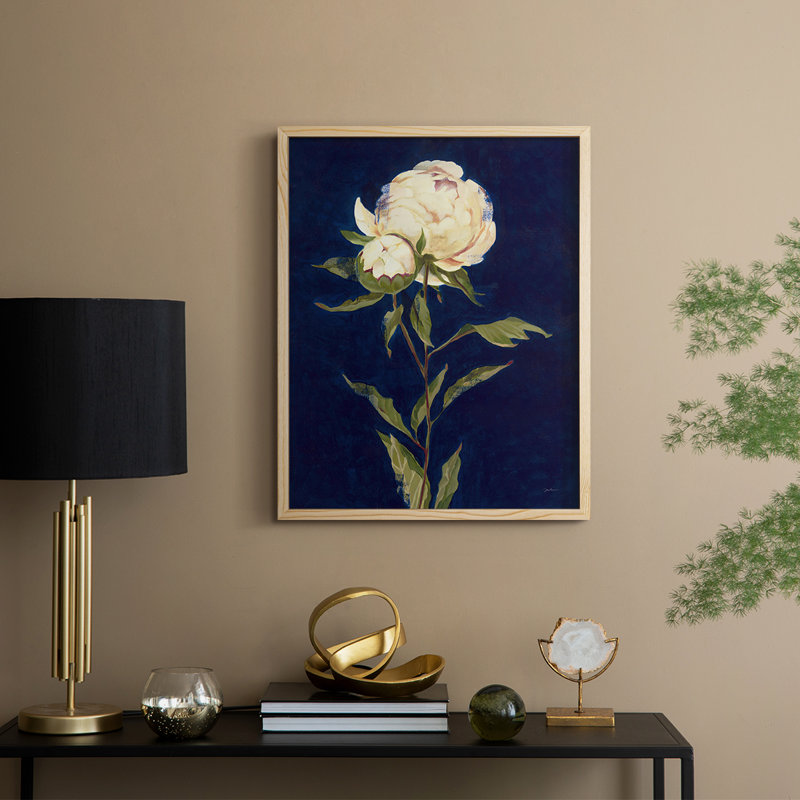 Impression encadrée «PRETTY AS A PEONY II» - bois massif, Naturel, H 15 po x l 12 po
