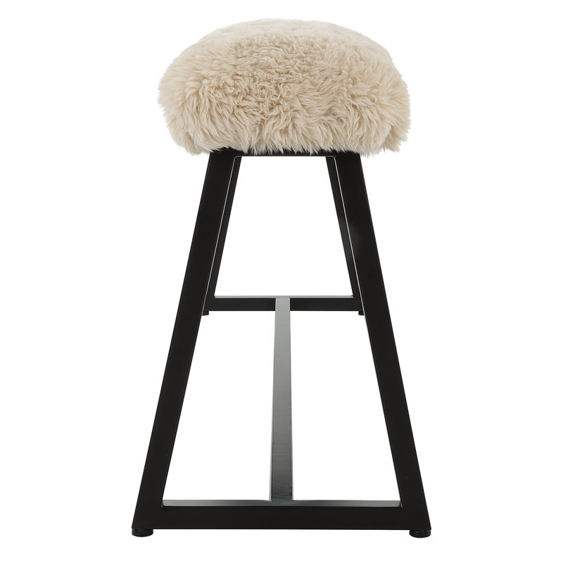 Taupo Beige Polyester Upholstered Entryway Bench