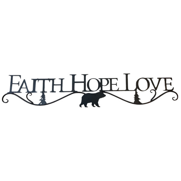 FAITH HOPE LOVE BEAR, 37"X7.5"