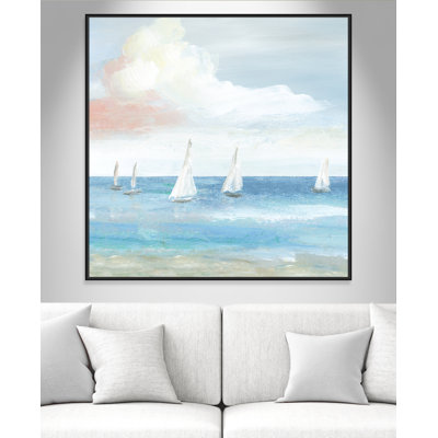 Impression sur toile sur un cadre flottant, "ibis Beach Sail Bliss" par Nan