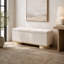 Banc de rangement moderne de 127 cm (50 po) en tissu d'avoine, pouf de bout de lit pour entrée ou chambre à coucher/salon