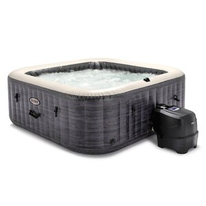 Intex 6 - Person 170 - Jet Square Inflatable Hot Tub in Gray