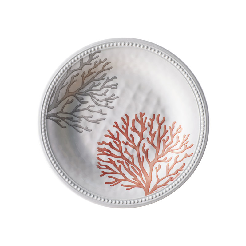 Ensemble d'assiettes en mélamine 6 pièces - corail