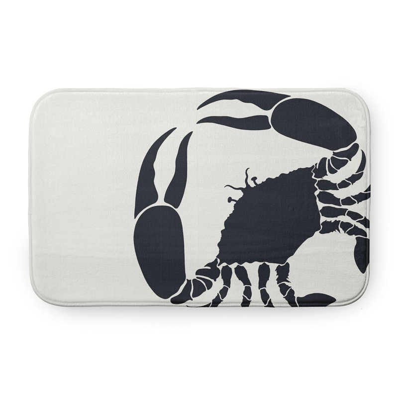 Tapis de bain Crab Dip, L 17 po x L 24 po, Noir