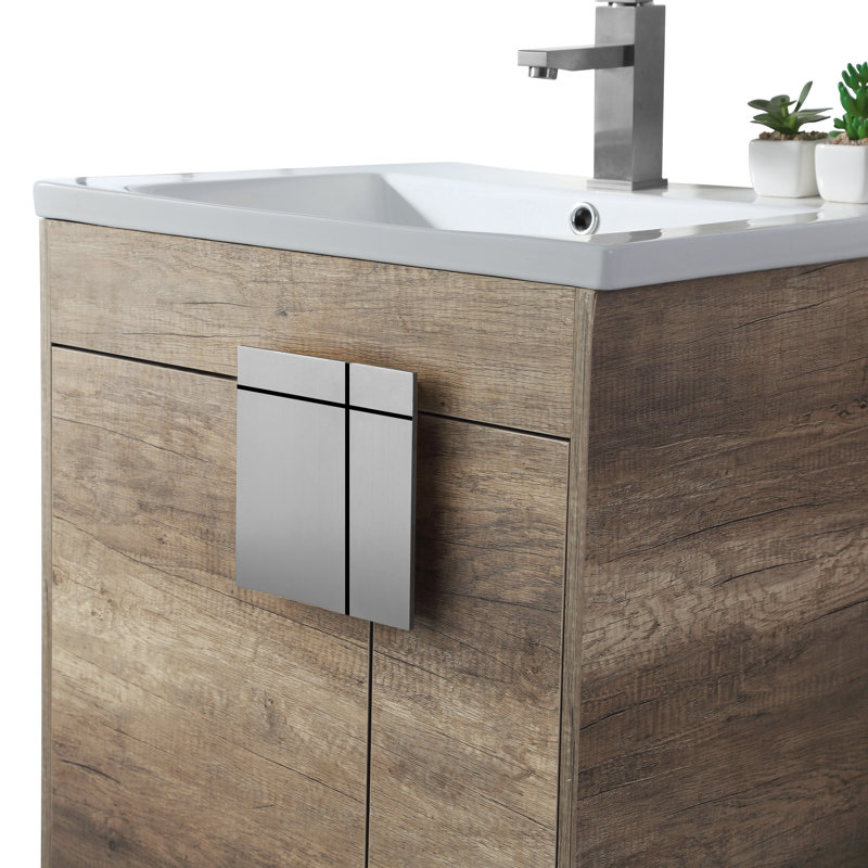 Ensemble de meuble-lavabo simple 60 po Maisie, Chrome poli, Gris ombré